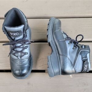 Vintage 90s y2k Bratz Faux Leather Chunky Heel‎ Platform Ankle Boots Booties 9.5